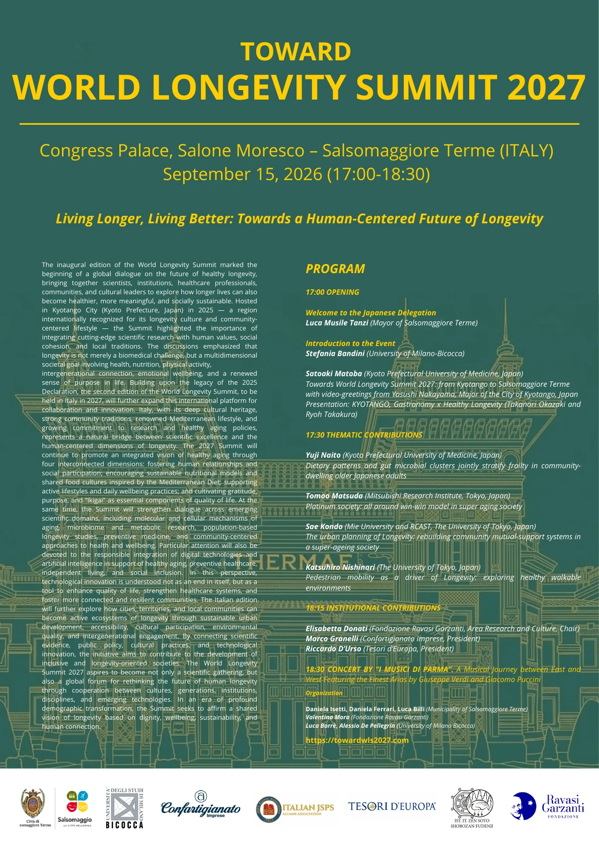 Programme poster for Salsomaggiore Terme, September 15, 2026